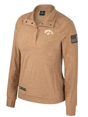 Colosseum Iowa Hawkeyes Military Appreciation Quarter Snap Raglan Jacket Large